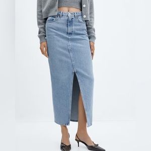 Mango Denim Midi Skirt